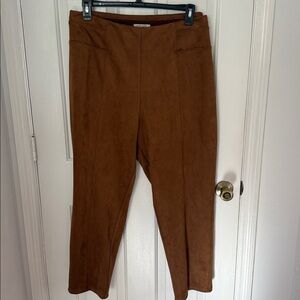 NEW John Mark Classic Bronze Suede Like Slimming Effect Pants